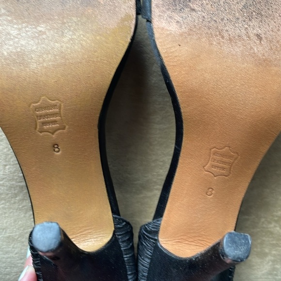 💃🏻 👠 FABULOUS Stephanie McB Size 8 Black Satin Ballerina Stilettos - Picture 9 of 13